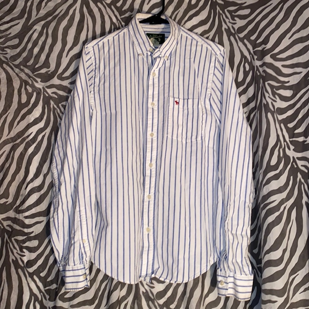 Striped Abercrombie Muscle Button Down - image 1